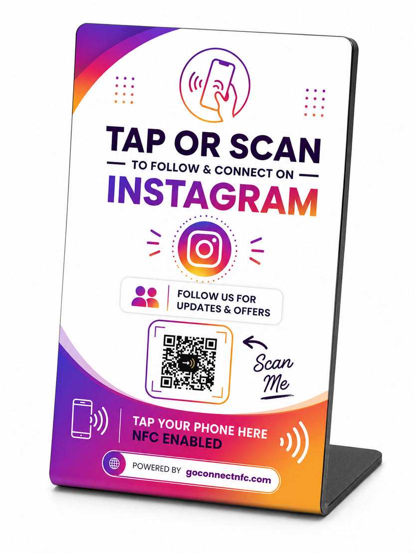 Instagram NFC A6 Plastic Sign – Go Connect NFC